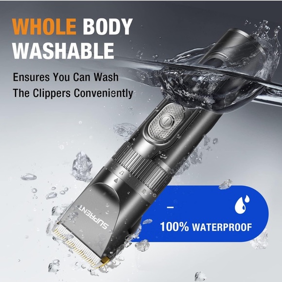 SUPRENT Cordless Rechargeable Hair Clippers Waterproof Ceramic Titanium #FB8 - Picture 13 of 14